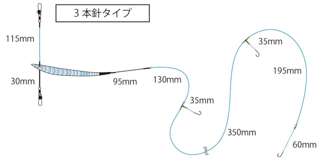 Any-F カレイシュータ仕掛 3本針 14号 1個入
