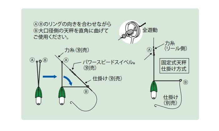 2UJO 遊動ジェット天秤 23号 海草カラー 2個入