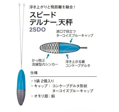 2SDO スピードデルナー天秤 25号 ターコイズブルー 2個入