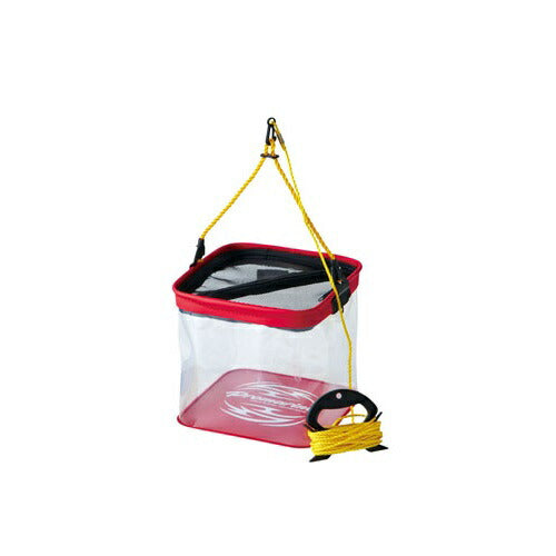 EVA反転クリアーバケツ 角型 21cm レッド