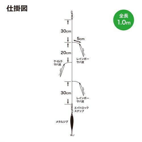 ブレイズジグサビキセット BP ブルーピンク 40g