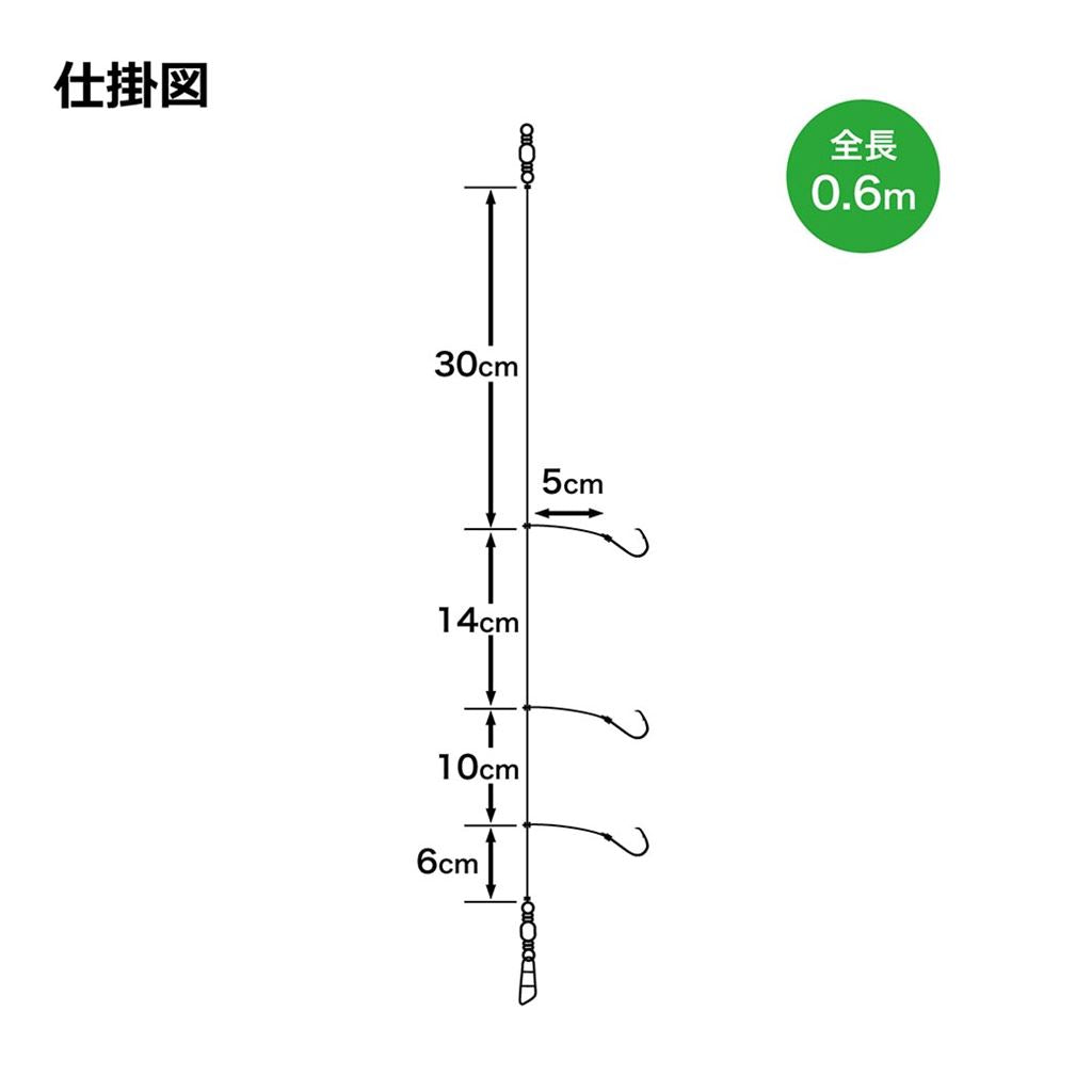 ASE066 船カワハギ仕掛 4号 3枚セット 仕掛け 3本針
