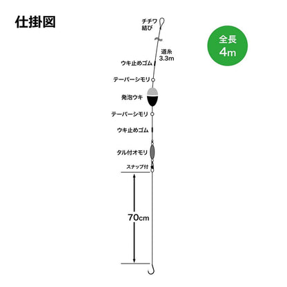 ASK068 簡単堤防ウキ釣りセット M 伊勢尼5号 仕掛け