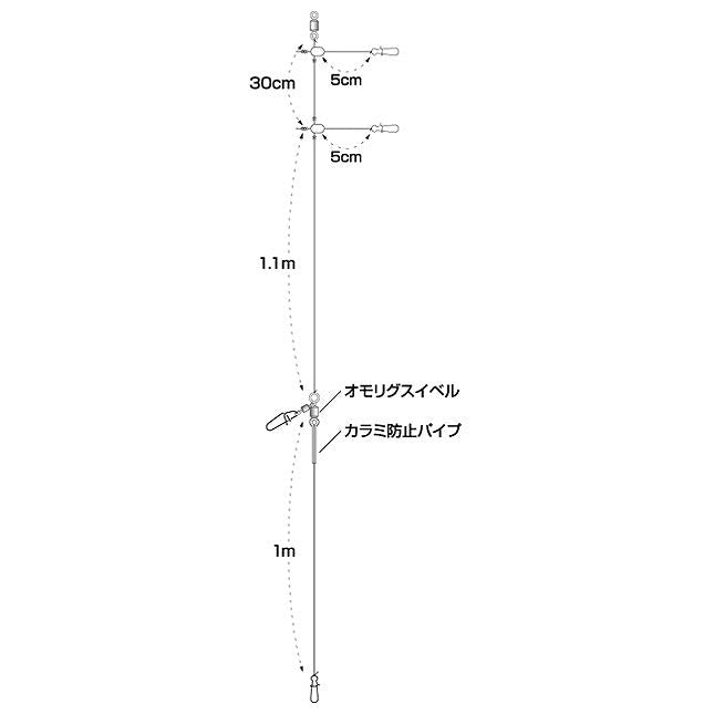 VR-7T 墨族 オモリグリーダー トリプル ハリス4号 1組入