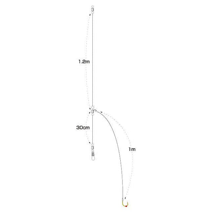 C-13 のませ胴突 1本針 ハリ12号 ハリス6号 2組入