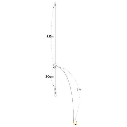 C-13B 大物泳がせ胴突 1本針 ハリ14号 ハリス10号 2組入