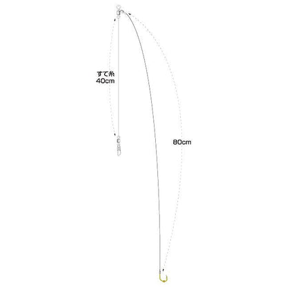 C-13C がちんこ泳がせ 1本針 ハリ14号 ハリス14号 2組入