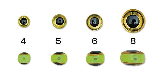 US-33G 目玉ビーズ ゴールド 6mm 5個入