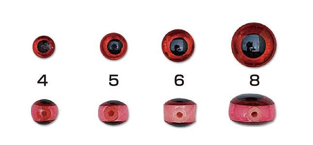 US-33R 目玉ビーズ レッド 4mm 5個入