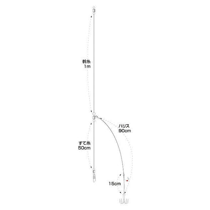 C-89 がちんこヒラメ ハリス固定式 ハリ17号 ハリス6号 2組入
