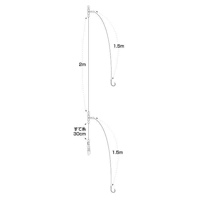 C-104 真ウタセ真鯛 2本針 ハリ12号 ハリス5号