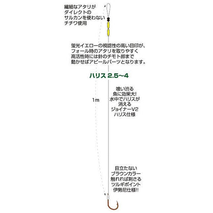 I-2M 海上釣堀 脈釣り ハリ8号 ハリス2.5号 3組入