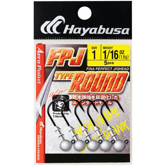 FINA パーフェクトジグヘッド タイプラウンド つや消しブラック 1号(1/16oz) 5個入