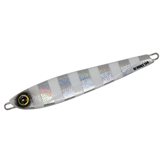 ジャックアイ エアジャーク スケイル 5/リアル魚鱗シルバー青夜光ゼブラ 200g 1個入
