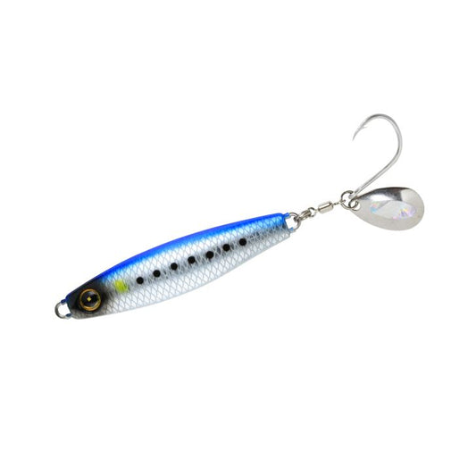 ジャックアイ サワラスピン 1/リアル魚鱗ブルーイワシ網目夜光 50g 1個入