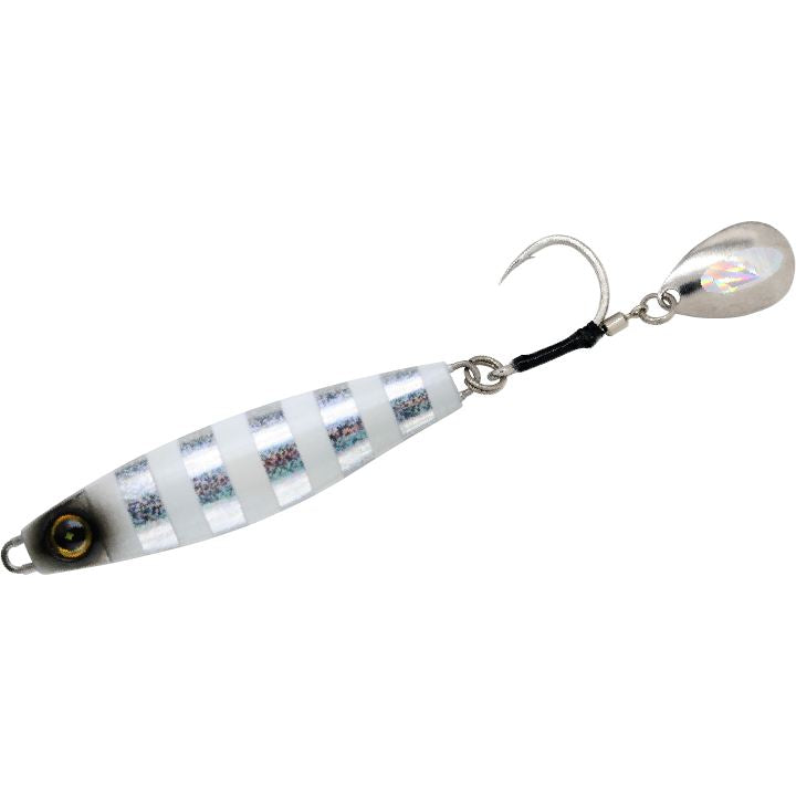 ジャックアイ サワラスピン2 5/シルバー青夜光ゼブラ 60g 1個入