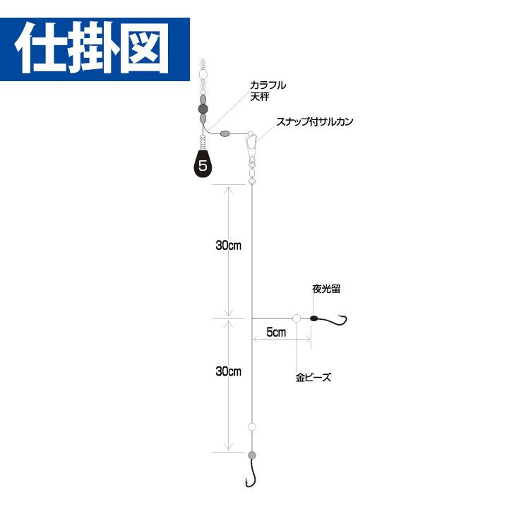 ハゼだぜ カラフル天秤セット 鈎5号/ハリス0.8号 2本鈎2セット