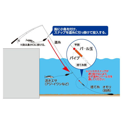 ちょいマジ堤防 ぶっ込みのませ エレベーター仕掛 鈎13号/ハリス8号 1本鈎2セット