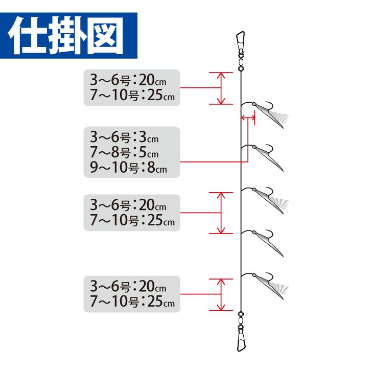 小アジ専科 リアル魚鱗 サバ皮網目ケイムラ 鈎4号/ハリス0.8号 5本鈎1セット