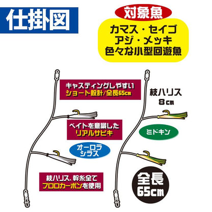 ジギングサビキ キャスティングタイプ カマス M 2本鈎2セット