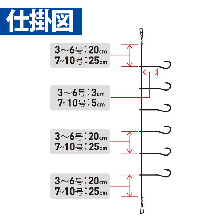 これ一番 金袖ハゲ皮サビキ 鈎7号/ハリス1.5号 6本鈎1セット
