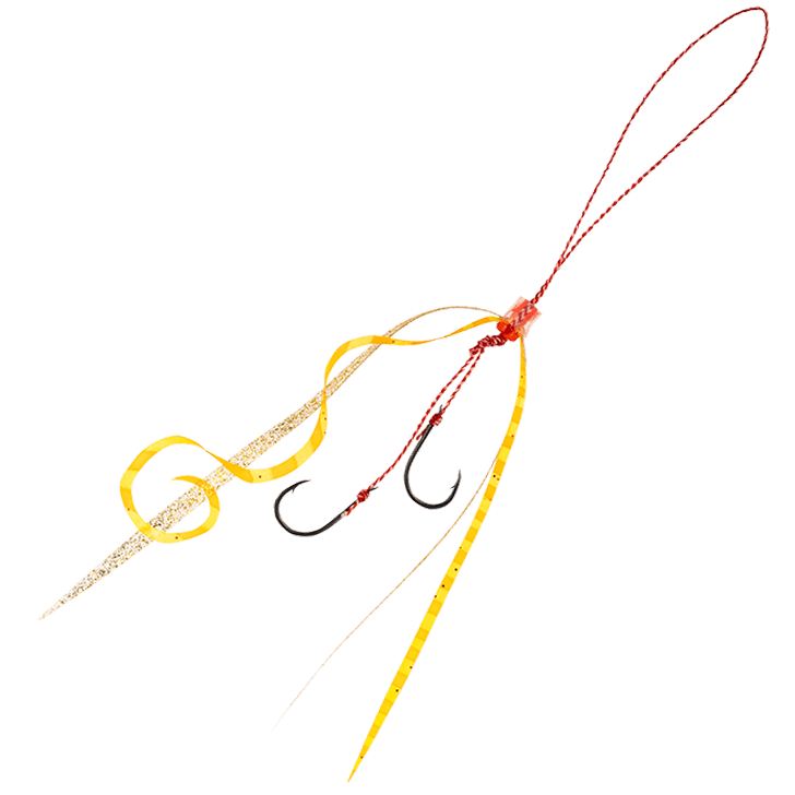 フリースライド ネクタイフックセット ストレート&カーリー 4/オレンジシュリンプ 鈎8号 2セット入