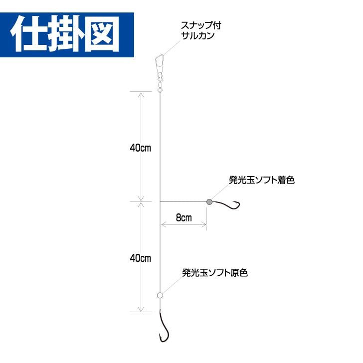 船キス 東京湾専用 鈎7号/ハリス1号 2本鈎2セット