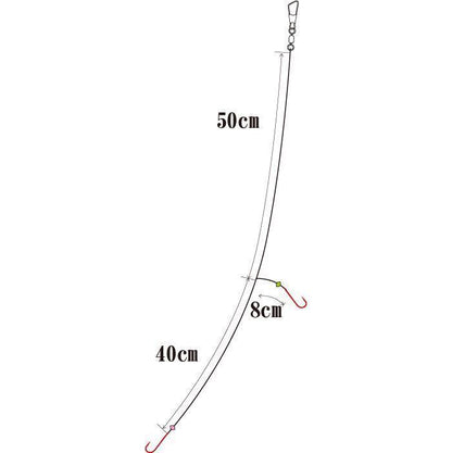 船キス仕掛 競技用キス 赤 鈎7号/ハリス0.8号 2本鈎2セット