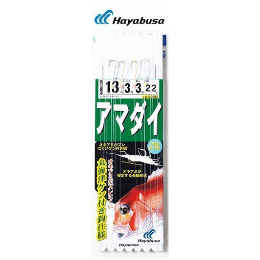 アマダイ フロロ 丸海津ケン付き 鈎12号/ハリス3号 2本鈎2セット