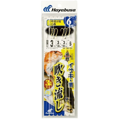 海戦吹き流し から鈎 6m 鈎4号/ハリス4号 3本鈎2セット