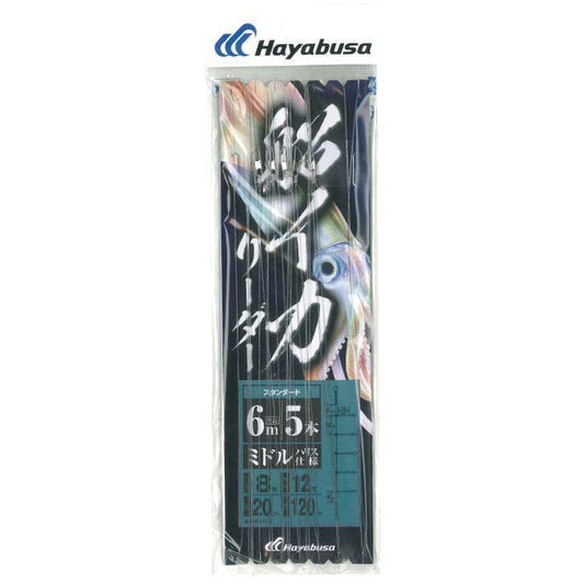 船イカリーダー ミドル仕様 5本 ハリス8号/幹糸12号 1個入
