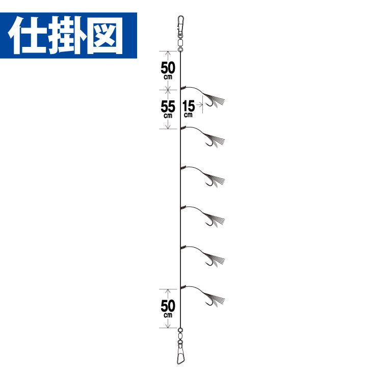 船極喰わせサビキ 落し込みスペシャル つくつくベイト パープル 鈎10号/ハリス12号 6本鈎1セット