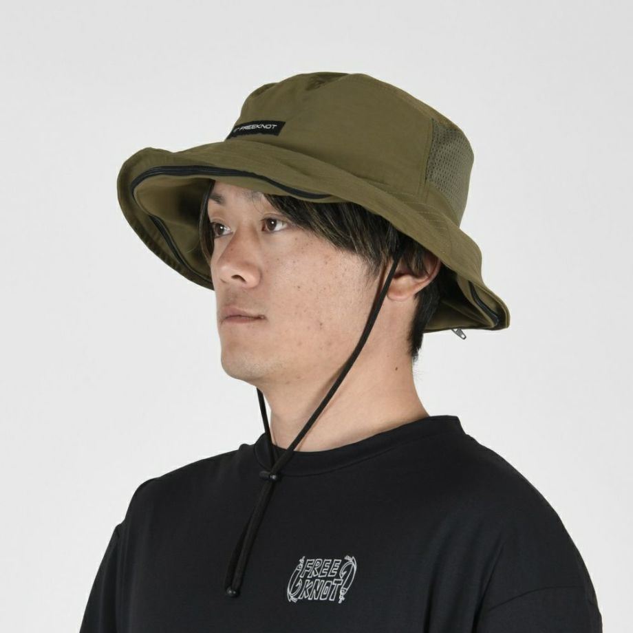 BOWBUWN ネット付きハット オリーブ フリーサイズ