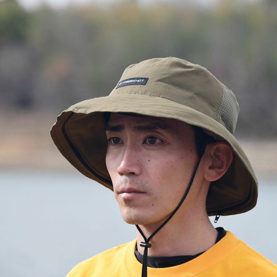 BOWBUWN ネット付きハット オリーブ フリーサイズ