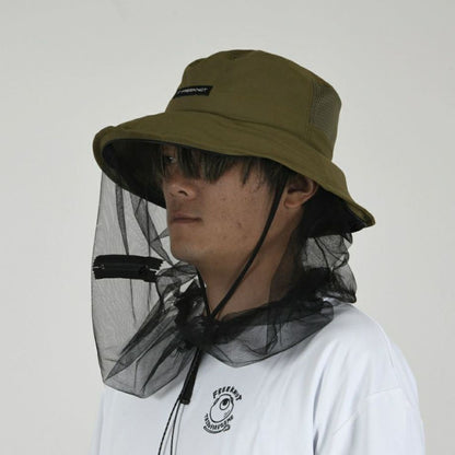BOWBUWN ネット付きハット オリーブ フリーサイズ