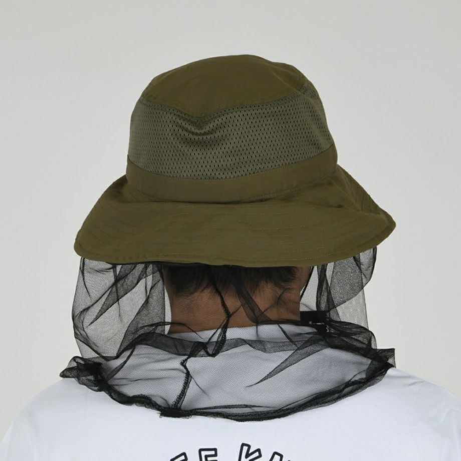 BOWBUWN ネット付きハット オリーブ フリーサイズ
