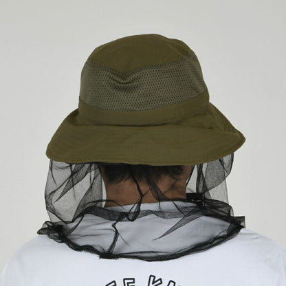 BOWBUWN ネット付きハット オリーブ フリーサイズ