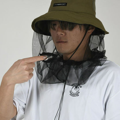 BOWBUWN ネット付きハット オリーブ フリーサイズ