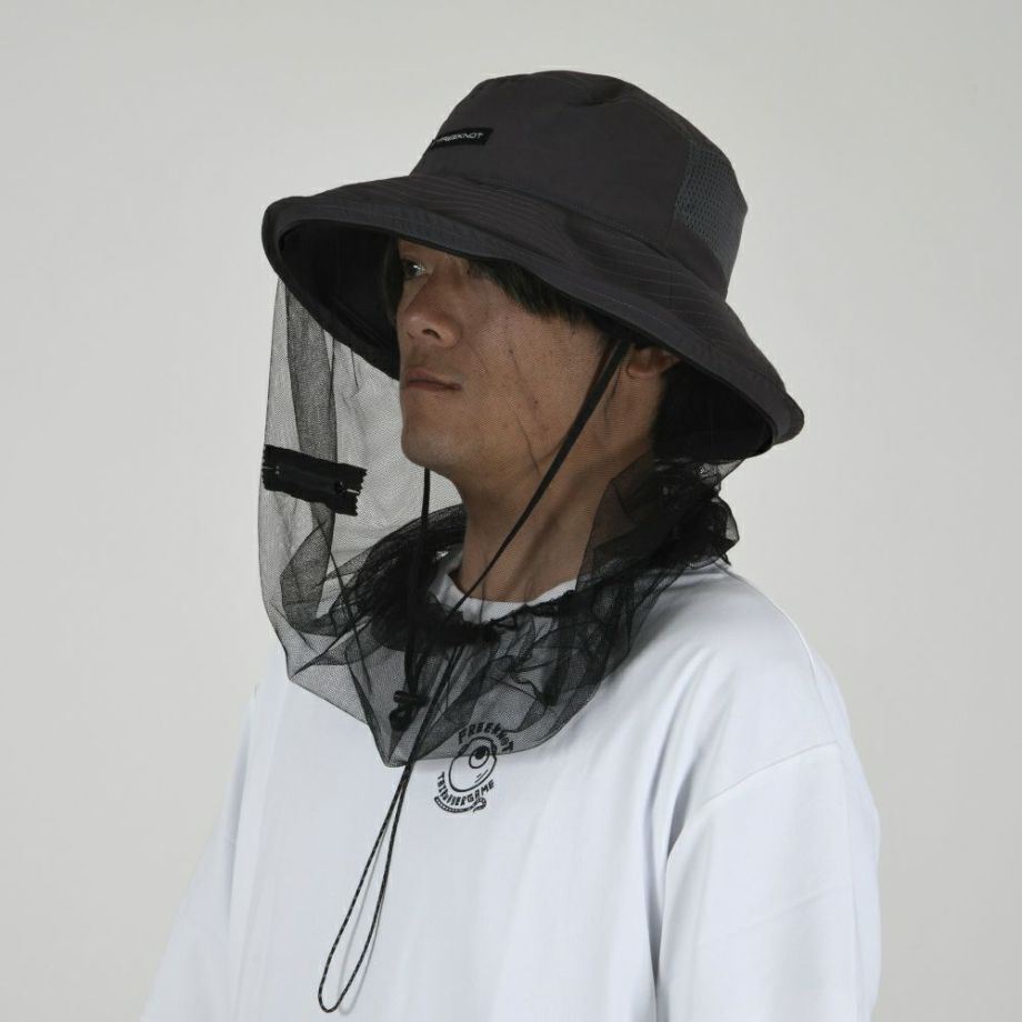 BOWBUWN ネット付きハット チャコール フリーサイズ