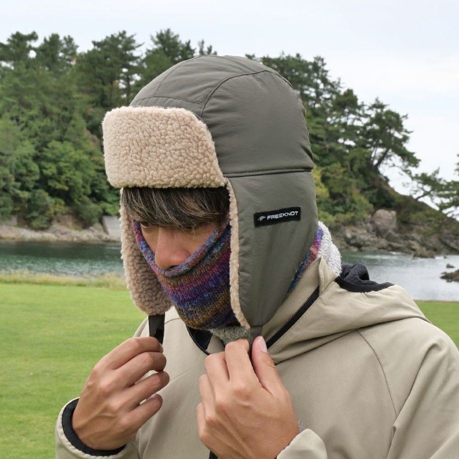 SOL FIBER(R) FOURON フライトキャップ オリーブ フリーサイズ