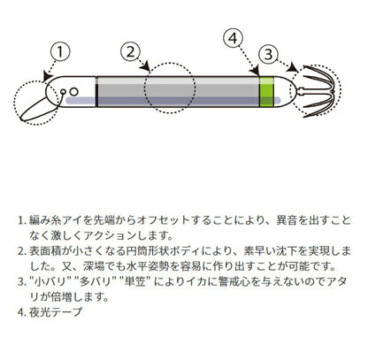 【アウトレット】海太郎 ヌケガケスッテ #010 アカ/レインボー 25号