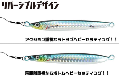 海太郎 スピードサーディン ジグ #054 チャート/シルバーグローベリー 20g