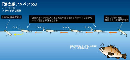 海太郎 アメペン 55 #012 ソリッドライムチャート 55mm