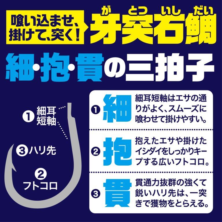 石師魂 牙突石鯛 得用 16号 30本入