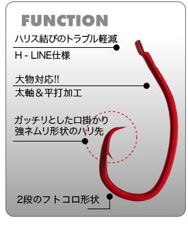 徳用鋼太地ホタ鈎 赤 17号   21本入り