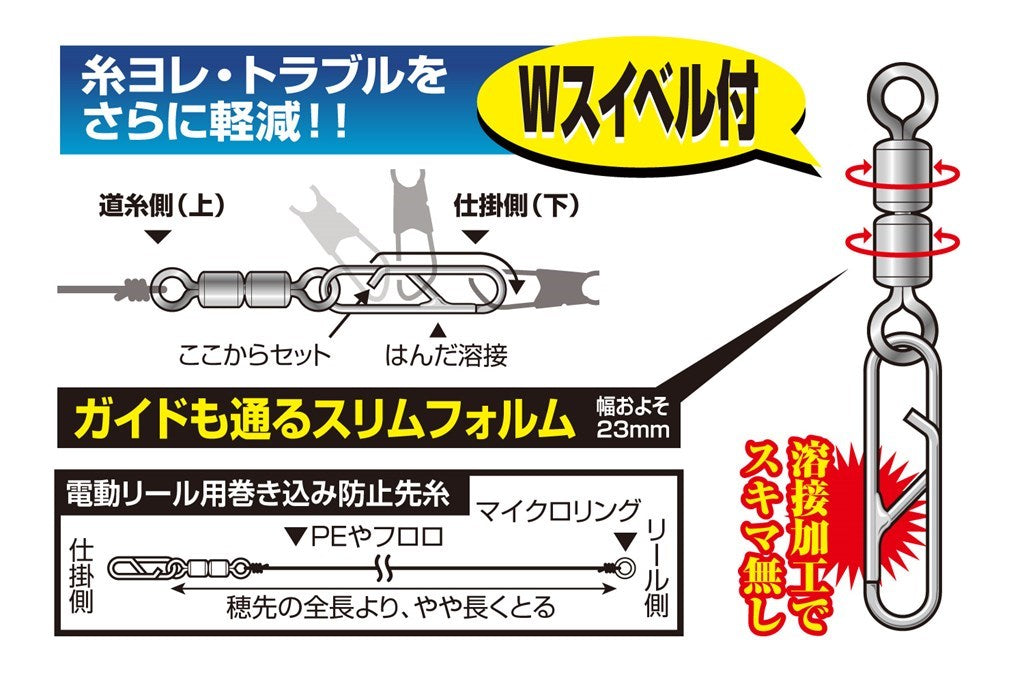 ローリングワカサギクリップ シルバー S 4個入り