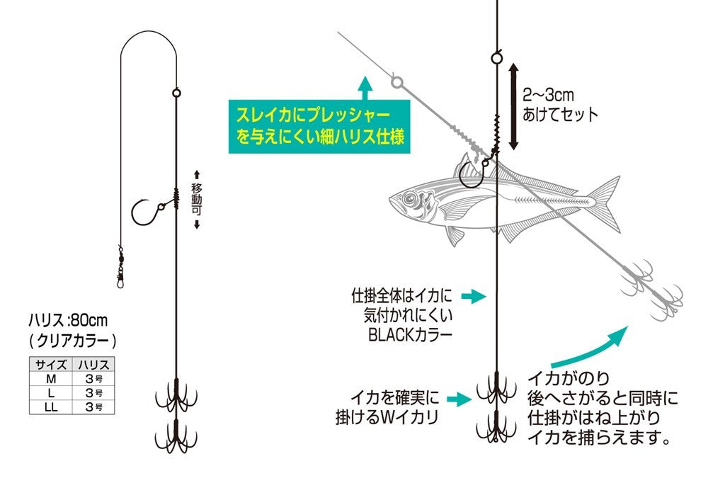 イカキャッチャーFINE 黒 LL 1組