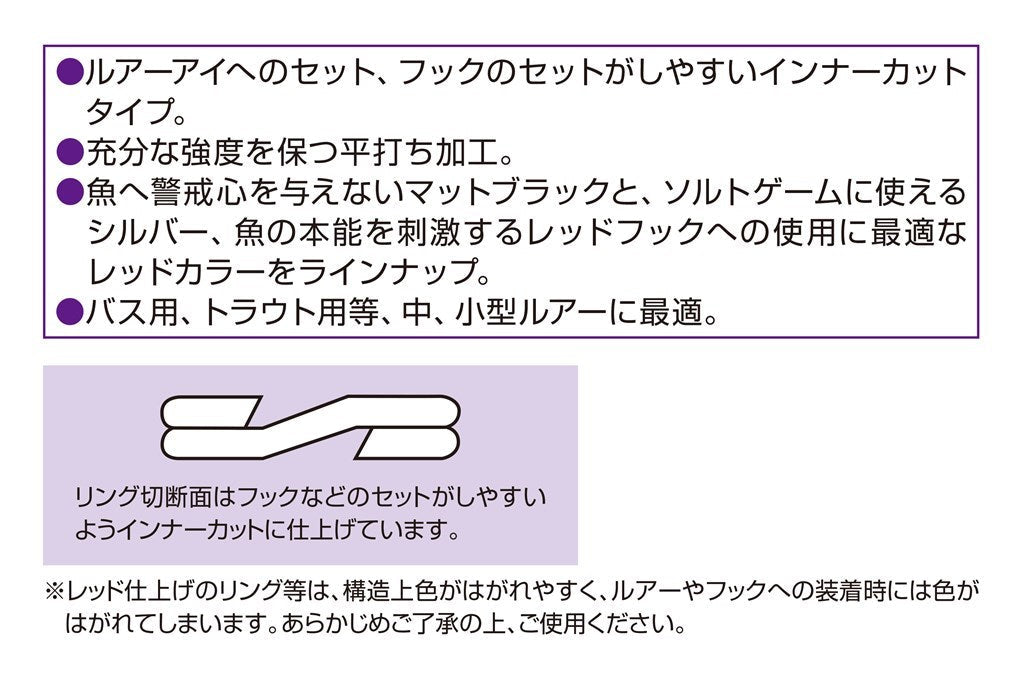 スプリットリングライトクラス ブラック #1 20個入り