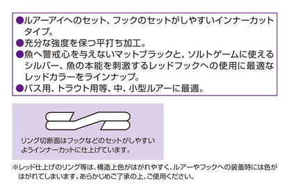 スプリットリングライトクラス ブラック #1 20個入り