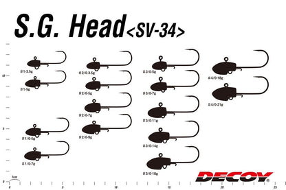 S.G.ヘッド #2/0-7g 4個入り